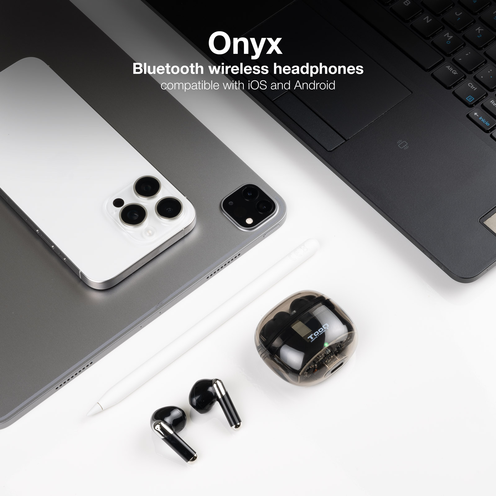 Tooq Casque Sans Fil + Microphone "Onyx" - Noir