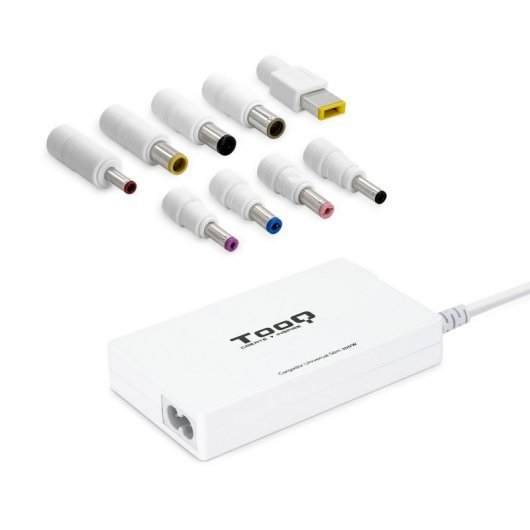 Tooq Chargeur Automatique Universel pour Ordinateur Portable 100W - USB - 9 Adaptateurs - Tension 18,5-20V - Design Slim - Couleur Blanche
