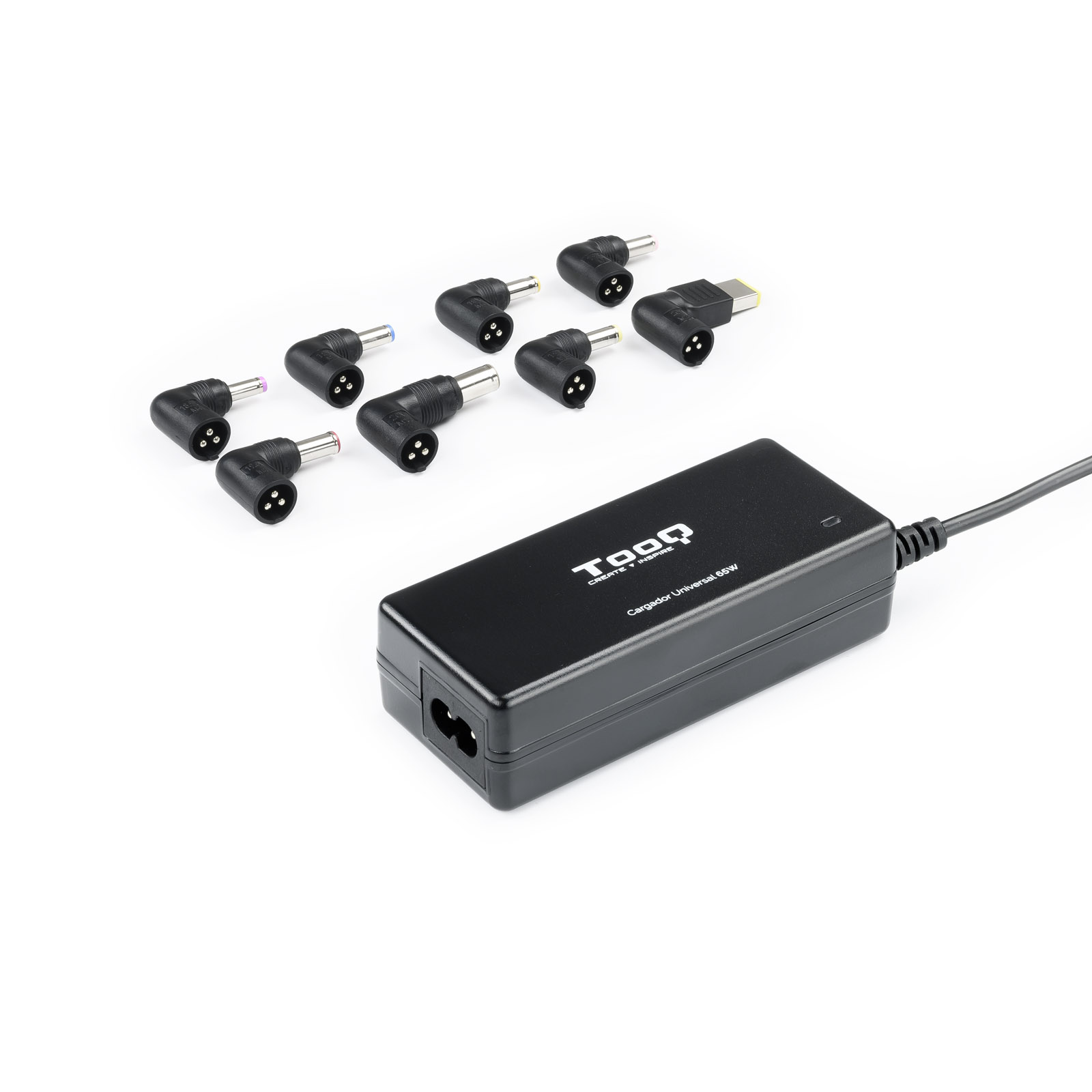 Tooq Chargeur Automatique Universel pour Ordinateur Portable 65W - USB - 8 Adaptateurs - Tension 18.5-20V