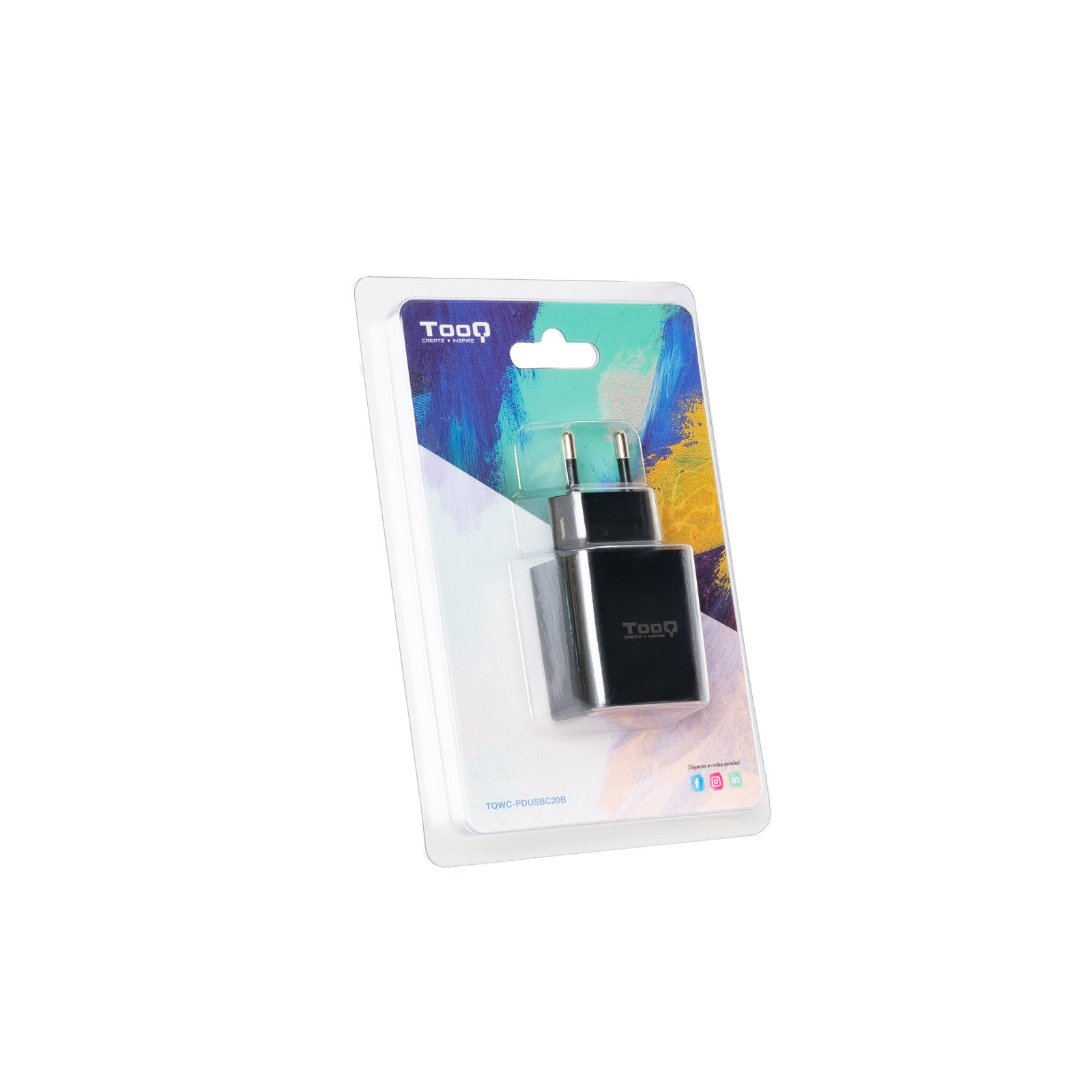 Tooq Chargeur Mural 1x USB-C/PD 20W - Couleur Noir