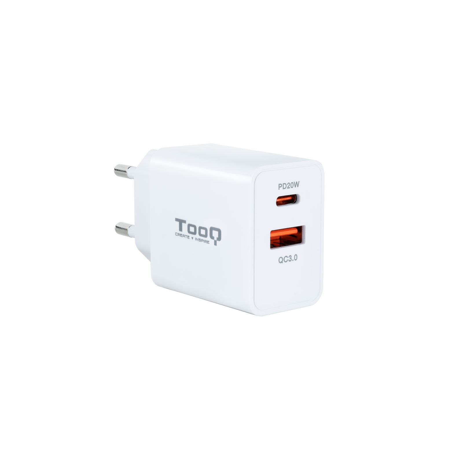 TOOQ Chargeur Mural USB 3.0 / USB-C - 20W Charge Rapide