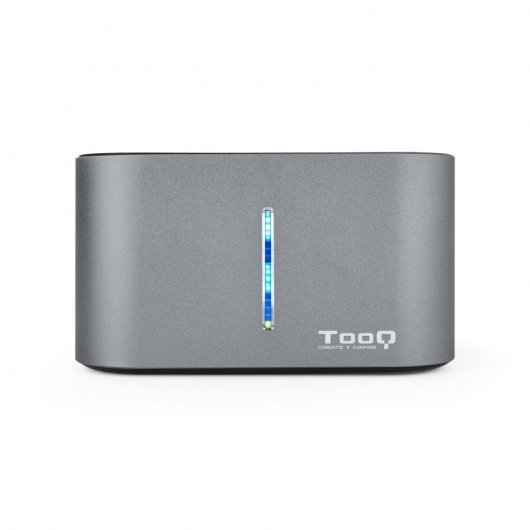 Tooq Docking Station USB 3.0/3.1 Gen 1 - HDD/SSD 2.5", 3.5" SATA - Bouton de clonage - Couleur Gris/Noir