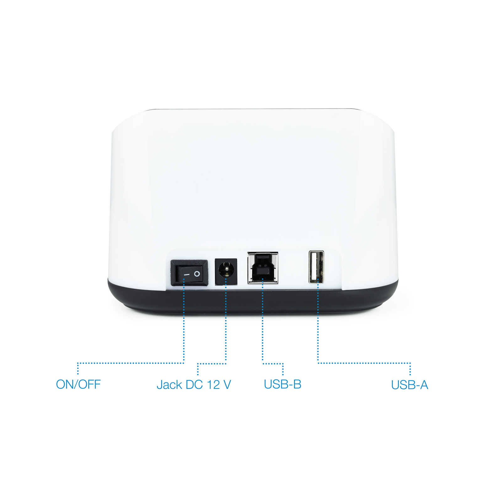 Tooq Docking Station USB 3.0 - HDD/SSD 2.5", 3.5" SATA I,II,III - Bouton de clonage - Sauvegarde - Couleur Blanc/Noir