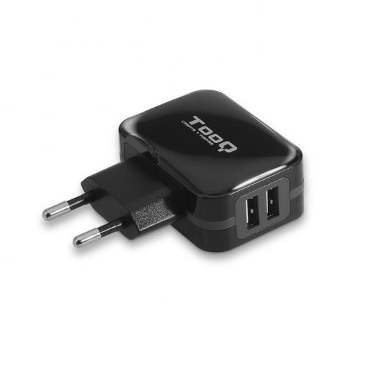 Chargeur mural 2x USB 2.0 - Technologie AI - Couleur Noir