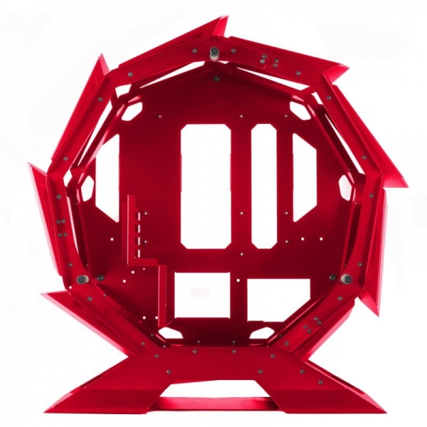 Tour de jeu circulaire Mars Gaming MCORB Premium - Double verre trempé - Refroidissement extrême pour 9 ventilateurs - Intérieur XL - Couleur rouge