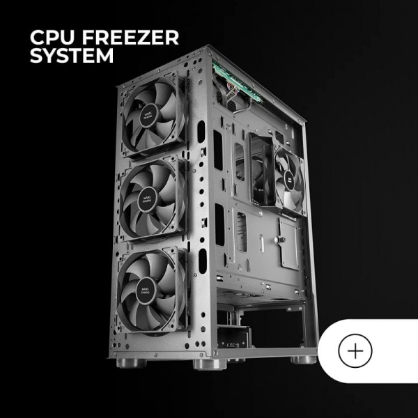 Tour PC Mars Gaming MC-PRO2 - 5 Ventilateurs Ultra Silencieux - Support Refroidissement Liquide - Fenêtre en Verre Trempé - Couleur Noir