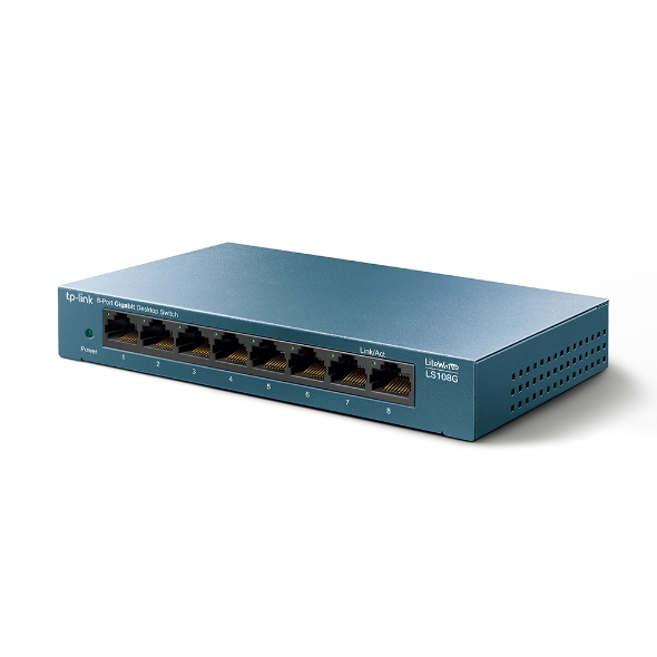 Tp-link Desktop Switch 8 Ports 10/100/1000Mbps - Boîtier Métallique - Technologie Verte - Plug &amp; Play - Couleur Gris