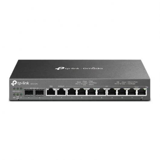 TP-Link ER7212PC Routeur VPN Gigabit 3-en-1 Omada - 8 ports RJ45 PoE+ LAN + 2 ports SFP + 2 ports WAN