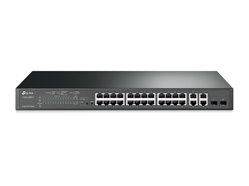 TP-Link JetStream Smart PoE+ Switch - 24 Ports 10/100Mbps et 4 Ports Gigabit