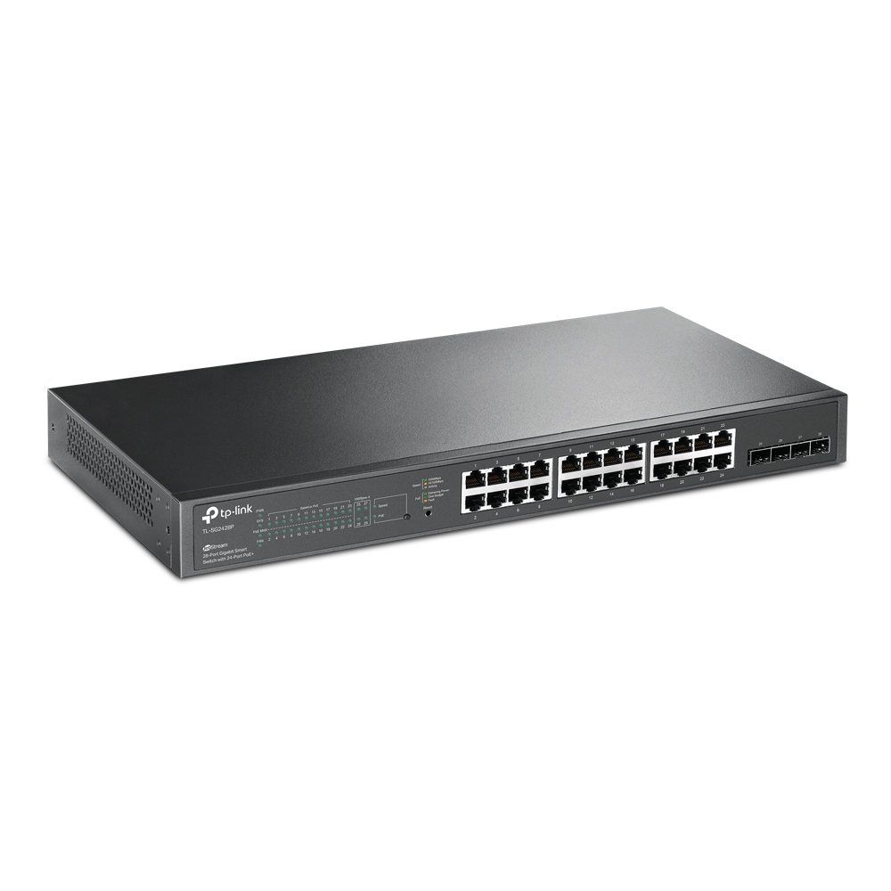 TP-Link Omada Smart Gigabit JetStream Switch - 24 ports PoE+ - 4 emplacements SFP - Montage en rack