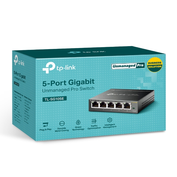 TP-Link Switch Easy Smart 5 ports Gigabit - Plug & Play - Boîtier métallique - Réduit la consommation d'énergie