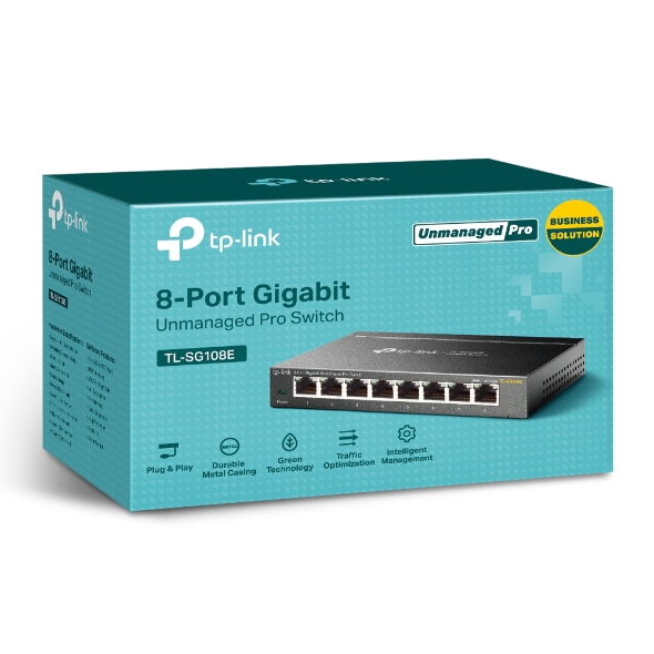 TP-Link Switch Easy Smart - 8 ports Gigabit - Boîtier métallique - Green Technology