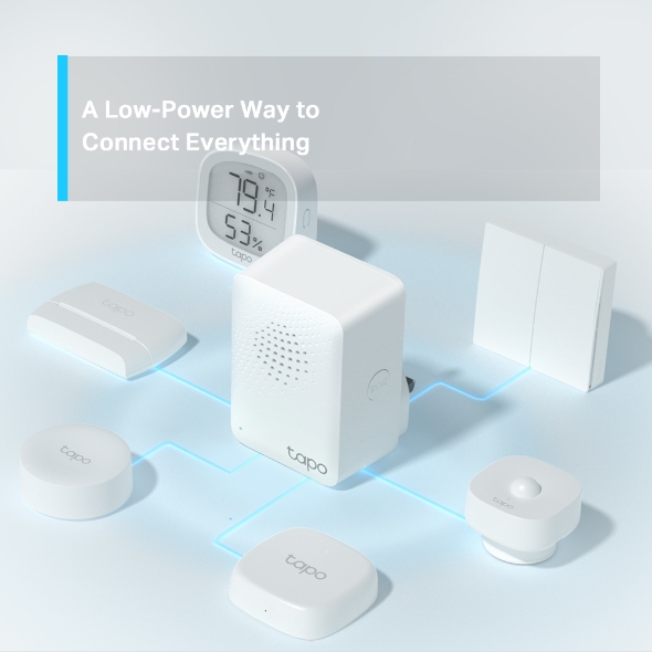 TP-Link Tapo H100 Smart Hub - Jusqu'à 64 appareils - Alarme et sonnette intelligentes - Faible consommation