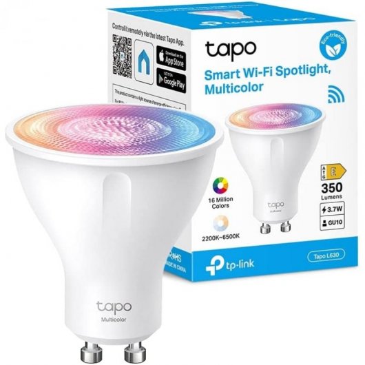 TP-Link Tapo L630 Ampoule Connectée RGB Wi-Fi Dimmable GU10 350lm - Commande Vocale - Télécommande - Economie d'Energie