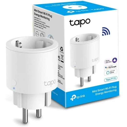 TP-Link Tapo P115 Mini Wi-Fi Smart Plug - Moniteur d'énergie - Idéal pour les multiprises - Minuterie - Commande vocale