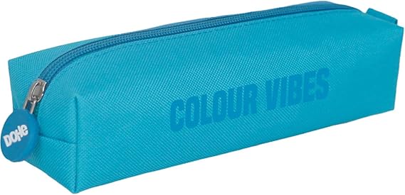 Trousse carrée Dohe Colour Vibes - Fermeture éclair avec tirette en caoutchouc - Bleu cyan