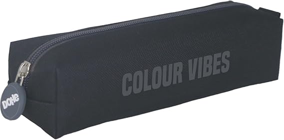 Trousse carrée Dohe Colour Vibes - Fermeture éclair avec tirette en caoutchouc - Noir