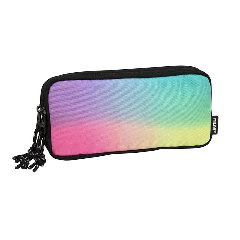 Trousse Milan Sunset à 3 compartiments - Tissu indéchirable - Dimensions 22x11x6,5 cm - Modèle Noir
