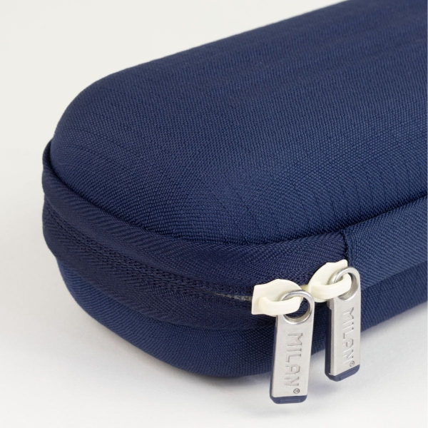Trousse ovale semi-rigide Milan Collection 430 - Compartiment intérieur en filet - Tissu résistant aux déchirures - Bleu foncé