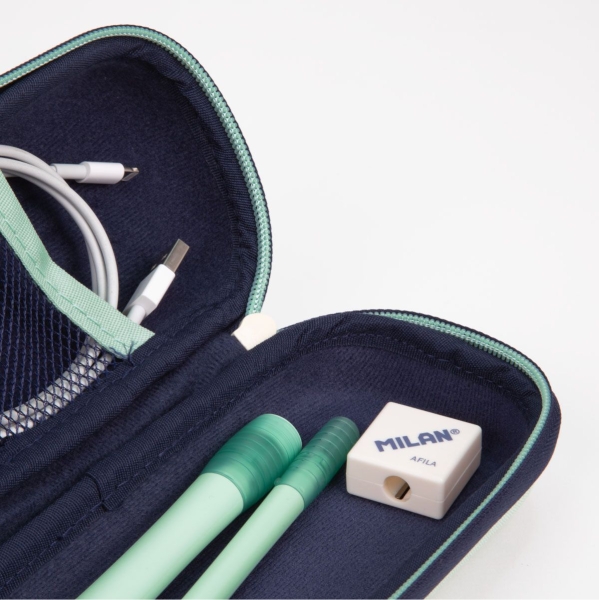 Trousse ovale semi-rigide Milan Collection 430 - Compartiment intérieur en filet - Tissu résistant aux déchirures - Vert