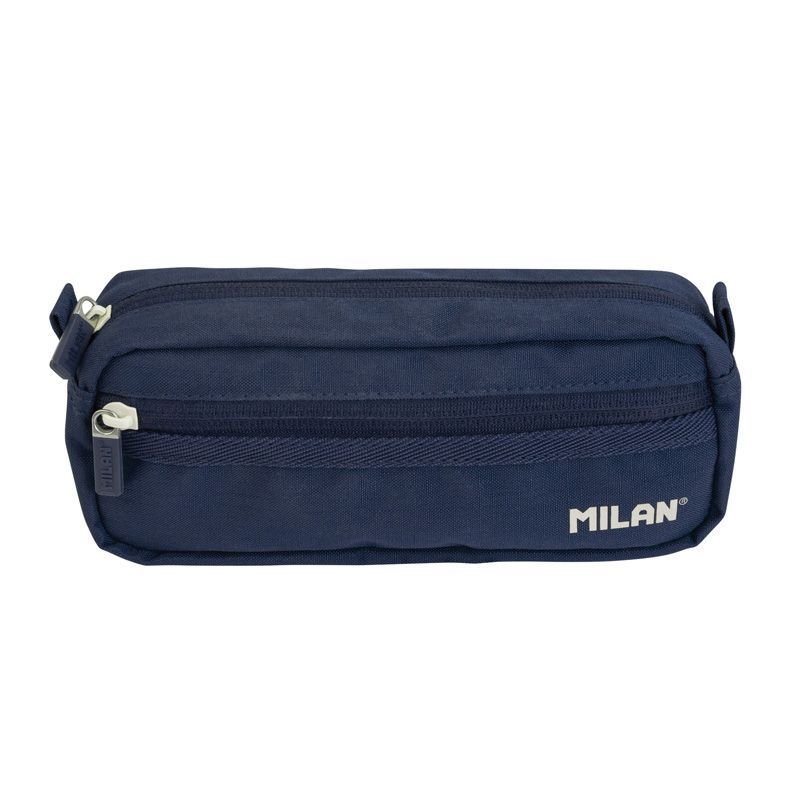 Trousse rectangulaire Milan Serie 1918 - 2 compartiments - Tissu résistant aux déchirures et aux déchirures - Dimensions 21x8,5x6,1 cm - Couleur Bleu foncé