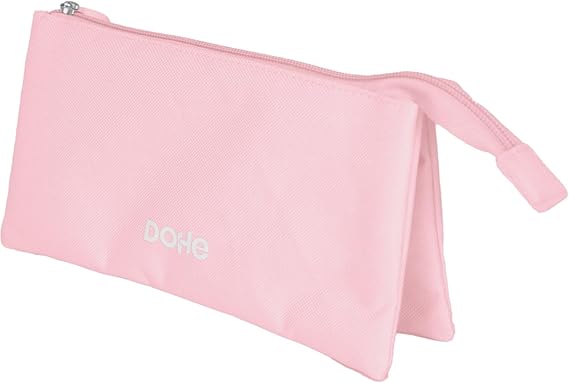Trousse triple Dohe Serenity - Fermeture à double glissière avec tirette en caoutchouc - Rose