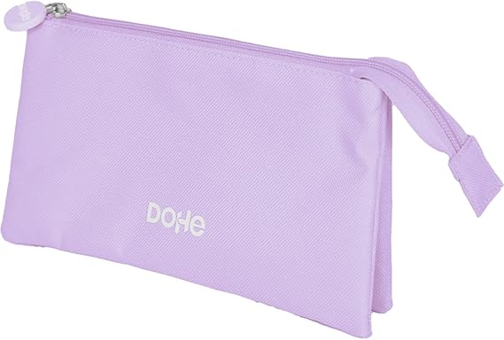 Trousse triple Dohe Serenity - Fermeture à double glissière avec tirette en caoutchouc - Violet