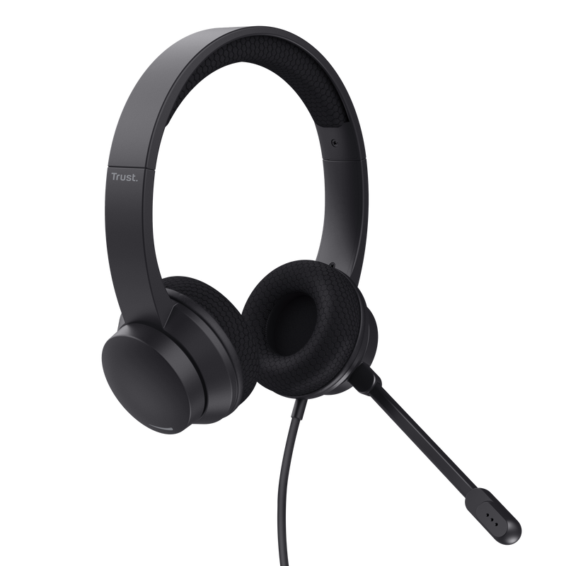Trust Ayda Casque avec microphone antibruit - Connexion USB et USB-C - Contrôle du volume et de la sourdine sur le casque