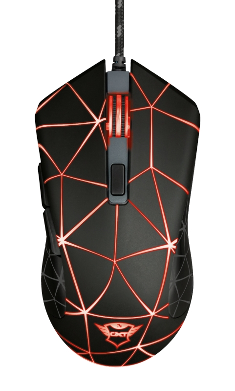 Trust Gaming GXT 133 Locx Souris USB 4000dpi - 6 Boutons - Eclairage LED - Câble Tressé 1.80m - Utilisation Ambidextre - Couleur Noir