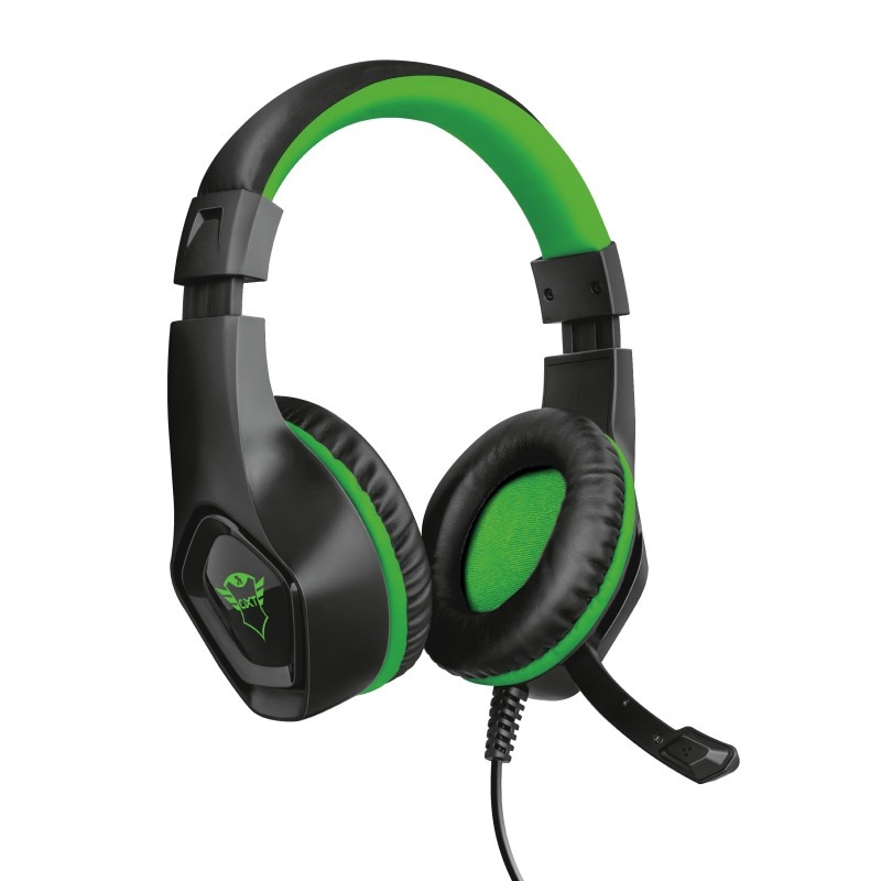 Trust Gaming GXT 404G Casque Grenouille avec Microphone - Compatible Xbox One - Microphone Pliable - Bandeau Ajustable - Haut-Parleurs 40mm - Câble 1m - Couleur Noir/Vert