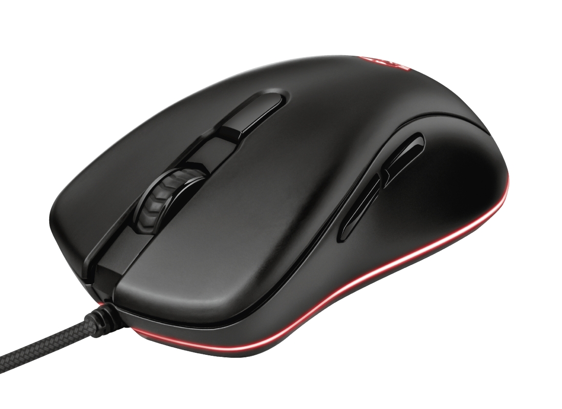 Trust Gaming GXT 930 Jacx Souris USB 6400dpi - 5 Boutons Programmables - Eclairage RVB - Câble Tressé 1.80m - Droitier - Couleur Noir