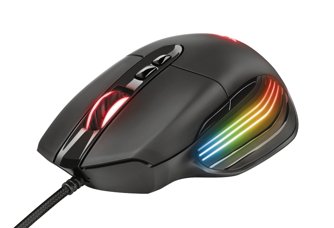 Trust Gaming GXT 940 Xidon Souris USB 10000dpi - 5 Boutons Programmables - Eclairage RVB - Câble Tressé 1.80m - Droitier - Couleur Noir