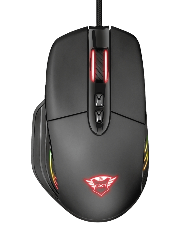 Trust Gaming GXT 940 Xidon Souris USB 10000dpi - 5 Boutons Programmables - Eclairage RVB - Câble Tressé 1.80m - Droitier - Couleur Noir