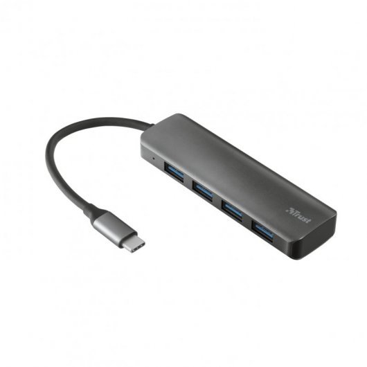 Trust Halyx Hub USB-C 3.2 avec 4 ports USB-A - Jusqu'à 5 Gbit/s - Aluminium