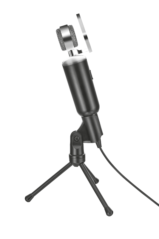 Trust Madell Desktop Microphone - Bouton Mute - Connexion Jack 3,5 mm - Support trépied - Filtre Mesh - Câble 2,50 m - Couleur Noir