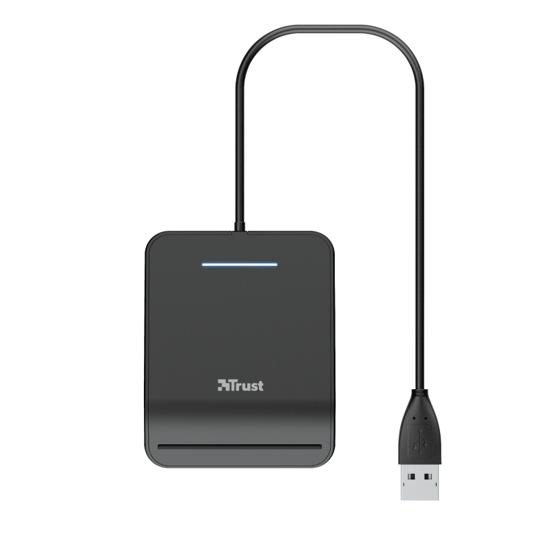 Trust Primo Smartcard Lecteur d'Identifiant Électronique 3.0 - USB 2.0 - Câble 1m - Couleur Noir