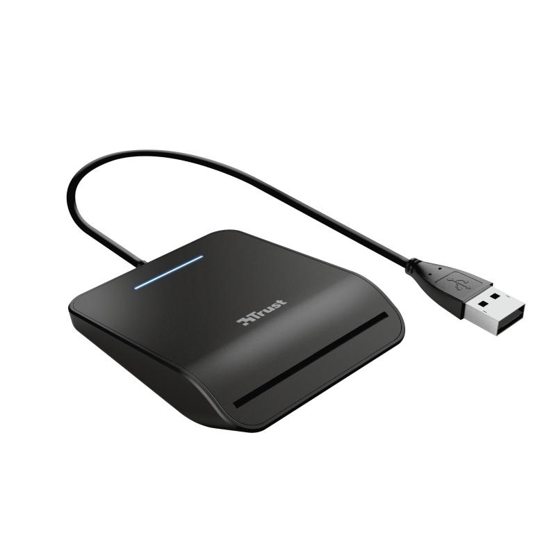 Trust Primo Smartcard Lecteur d'Identifiant Électronique 3.0 - USB 2.0 - Câble 1m - Couleur Noir