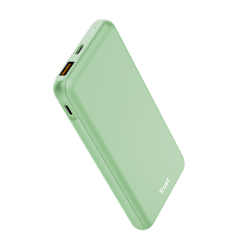 Trust Redoh Powerbank 10000mAh - USB, Type C - Chargement rapide - Couleur Vert