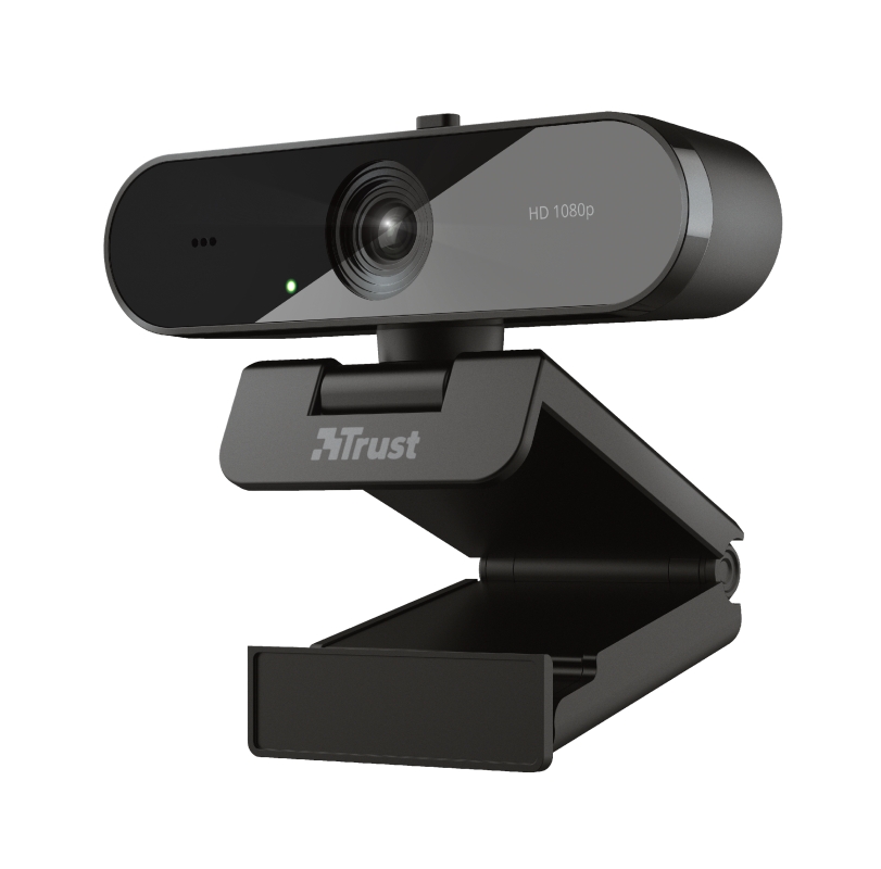 Trust TW200 Webcam FullHD 1080p USB 2.0 - Microphone longue distance - Mise au point automatique - Champ de vision 70º - Cache de confidentialité