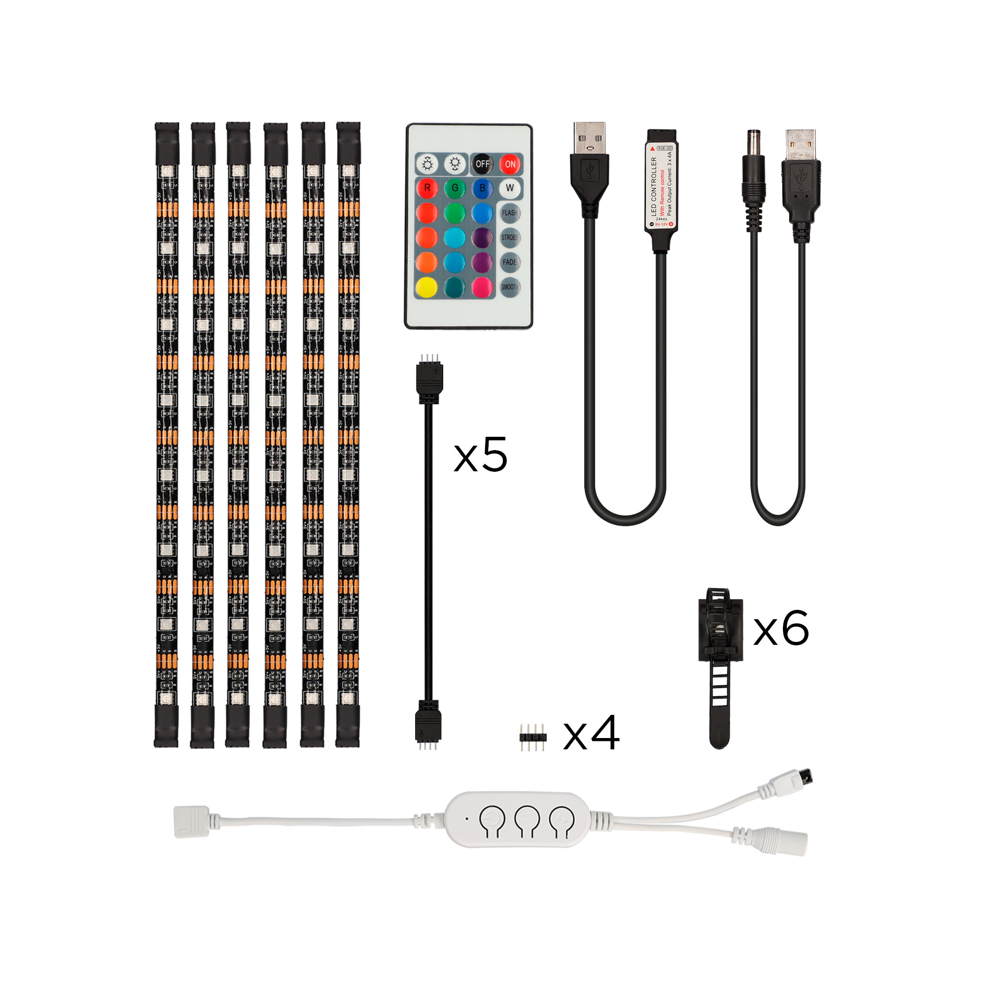 TV Bandes LED RVB Connectées Colorled Ksix - Télécommande - 3m