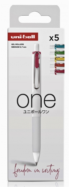 Uni-ball UMN-S-07 Lot de 5 Stylos à Encre Liquide - Pointe Bille 0,7 mm - Écriture Ultra Fluide - Prise en Main Douce et Confortable - Couleurs Assorties