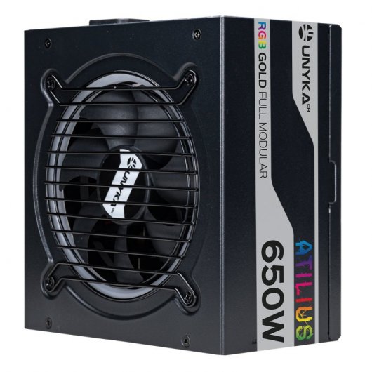 Unykach Atilius RGB Black 650W Alimentation 650W ATX 2.31 - Eclairage RGB - Full Modulaire - PFC Actif - Ventilateur 120mm