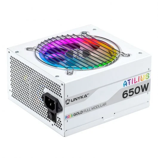Unykach Atilius RGB White 650W Alimentation 650W ATX 2.31 - Eclairage RGB - Full Modulaire - PFC Actif - Ventilateur 120mm
