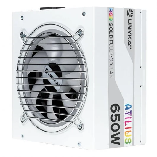 Unykach Atilius RGB White 650W Alimentation 650W ATX 2.31 - Eclairage RGB - Full Modulaire - PFC Actif - Ventilateur 120mm