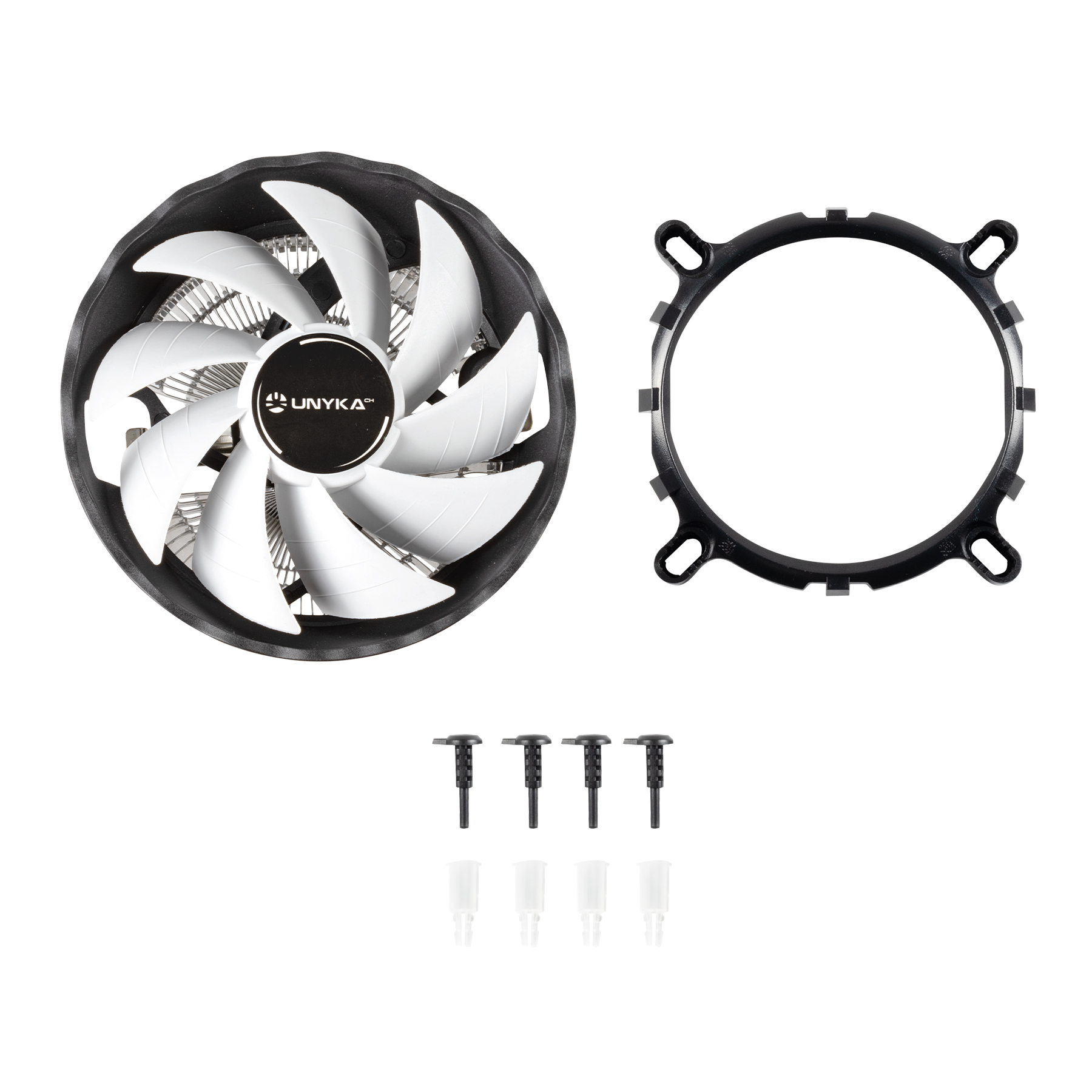 Unykach Jotun DF 120 Blanc Dissipateur thermique compact pour processeur 120 mm Profil bas - Vitesse maximale. 1600rpm - Couleur Blanc/Noir