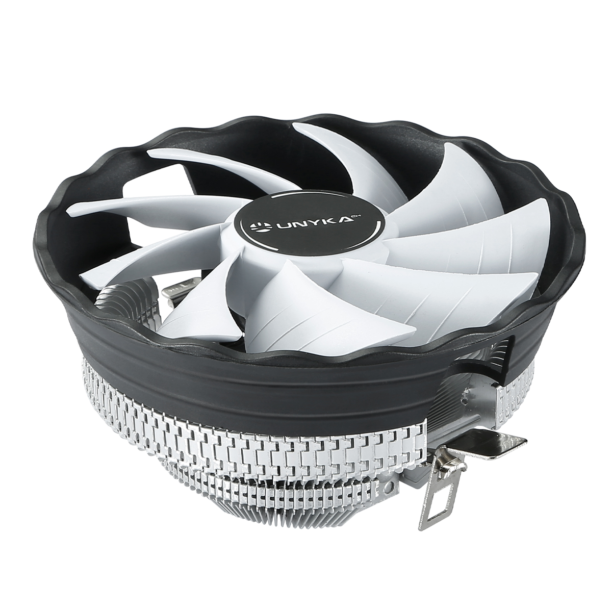 Unykach Jotun DF 120 Blanc Dissipateur thermique compact pour processeur 120 mm Profil bas - Vitesse maximale. 1600rpm - Couleur Blanc/Noir