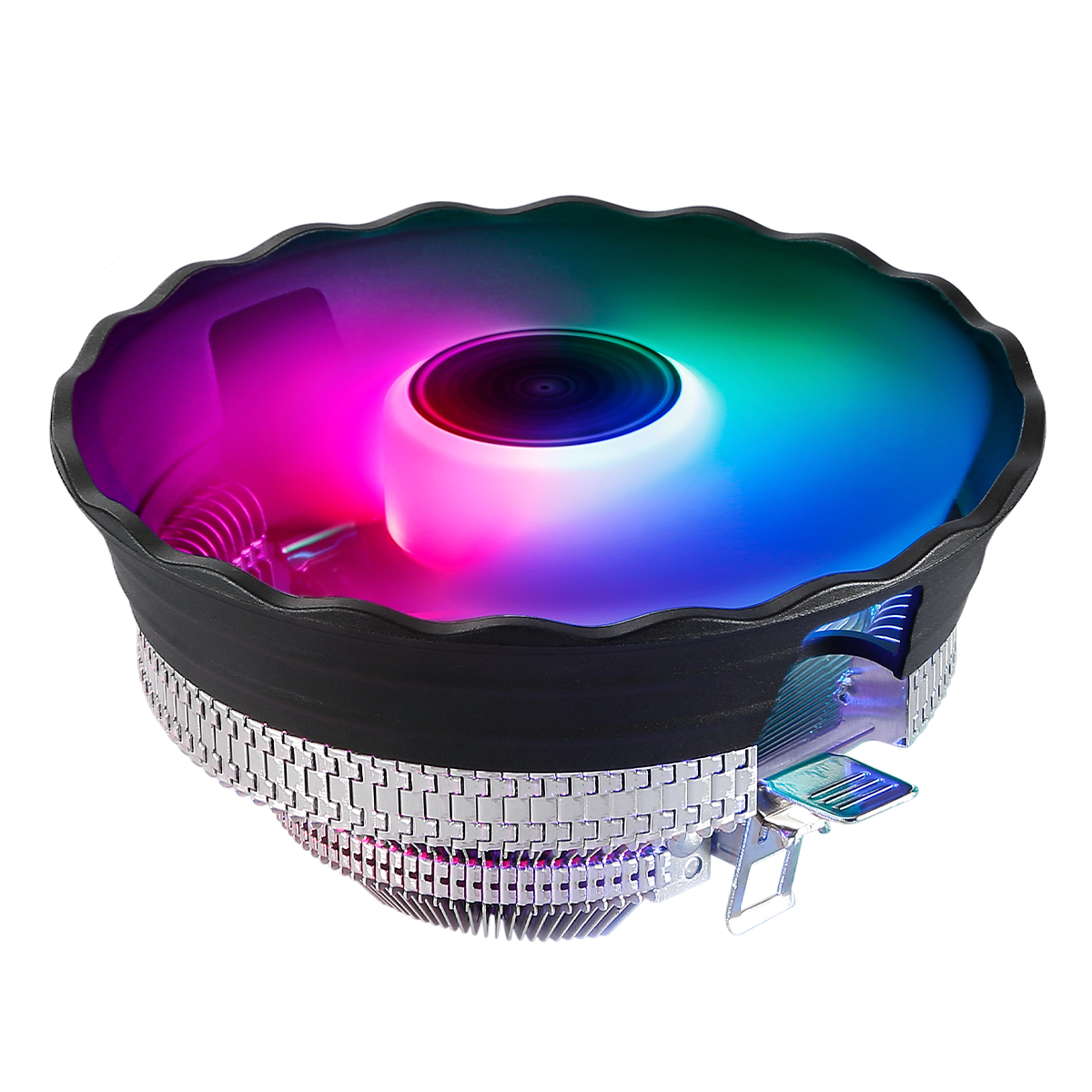Unykach Jotun DF 120 RGB Dissipateur thermique compact pour processeur 120 mm Profil bas - Éclairage RVB - Vitesse maximale. 1600rpm - Couleur Blanc/Noir