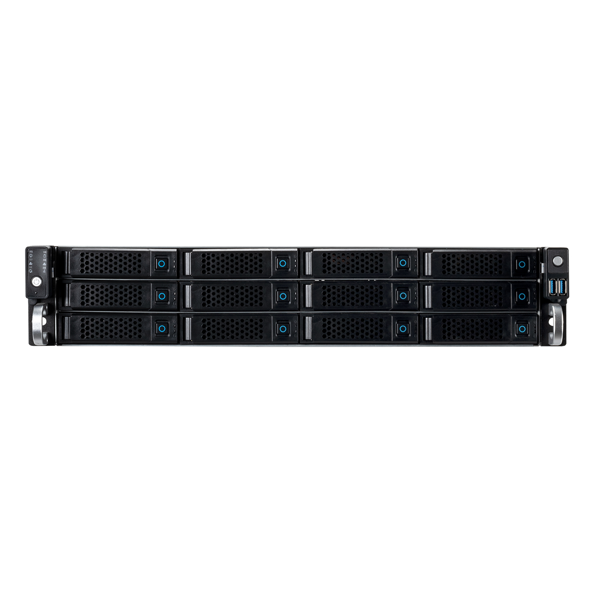 Unykach Server 2U Rack 12 Bays Hot Swap - Tailles de disque prises en charge 2,5", 3,5" - Cartes mères compatibles EEB, CEB, ATX, MicroATX - USB-A 2.0
