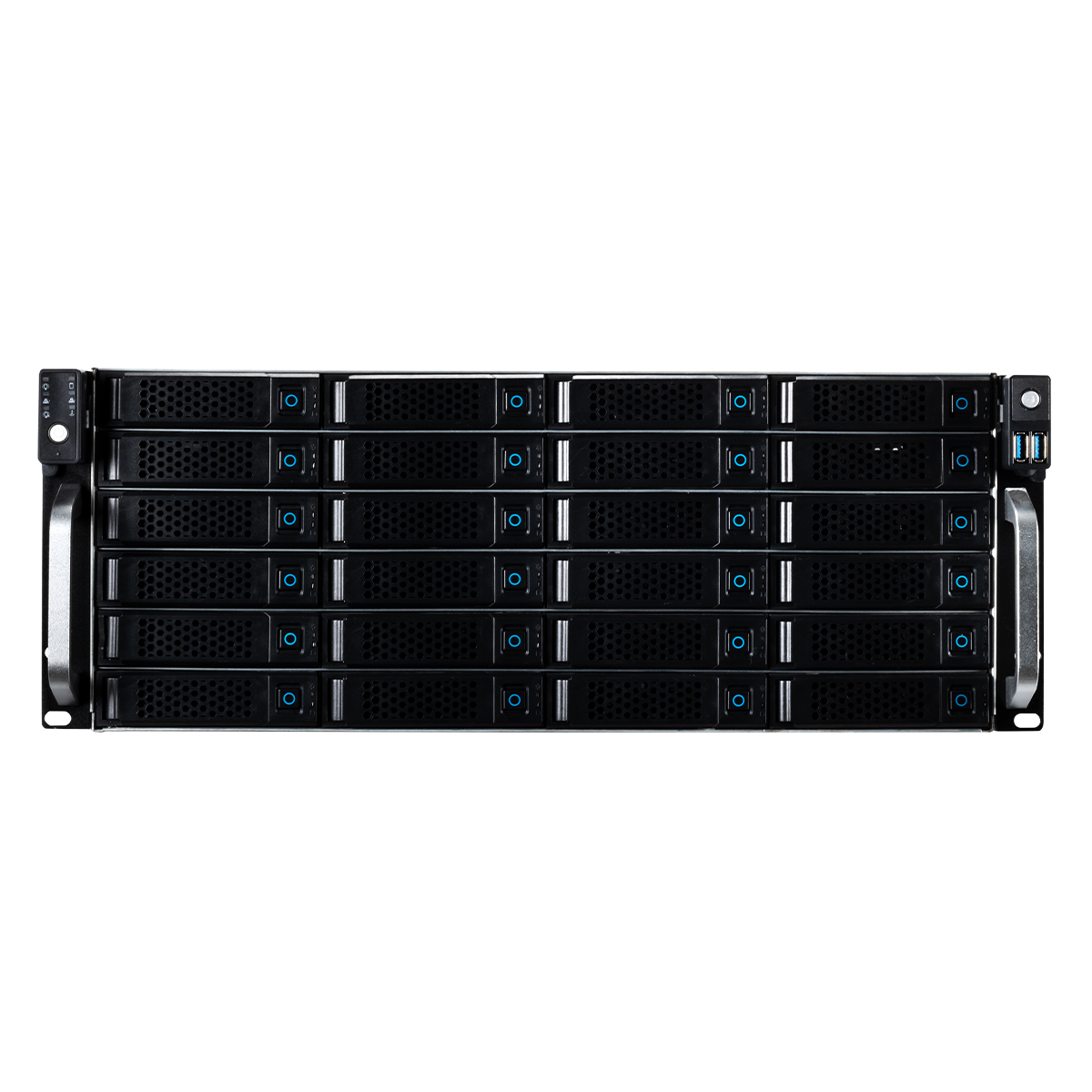 Unykach Server 4U Rack 24 Bays Hot Swap - Tailles de disque prises en charge 2,5", 3,5" - Cartes mères compatibles EEB, CEB, ATX, MicroATX - USB-A 2.0 - 3 ventilateurs 120 mm inclus
