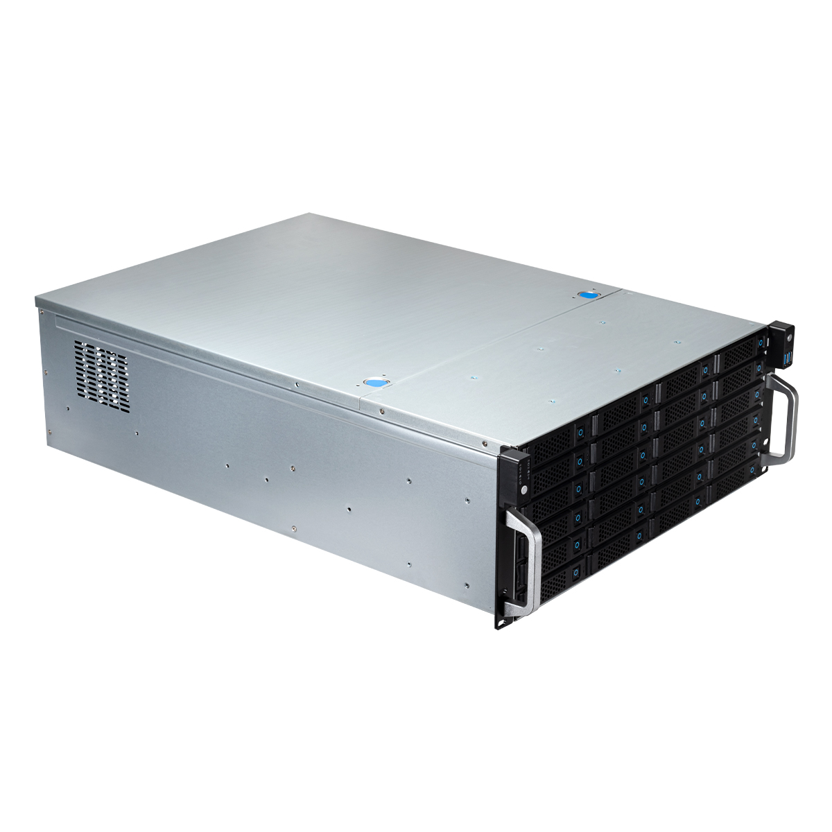 Unykach Server 4U Rack 24 Bays Hot Swap - Tailles de disque prises en charge 2,5", 3,5" - Cartes mères compatibles EEB, CEB, ATX, MicroATX - USB-A 2.0 - 3 ventilateurs 120 mm inclus